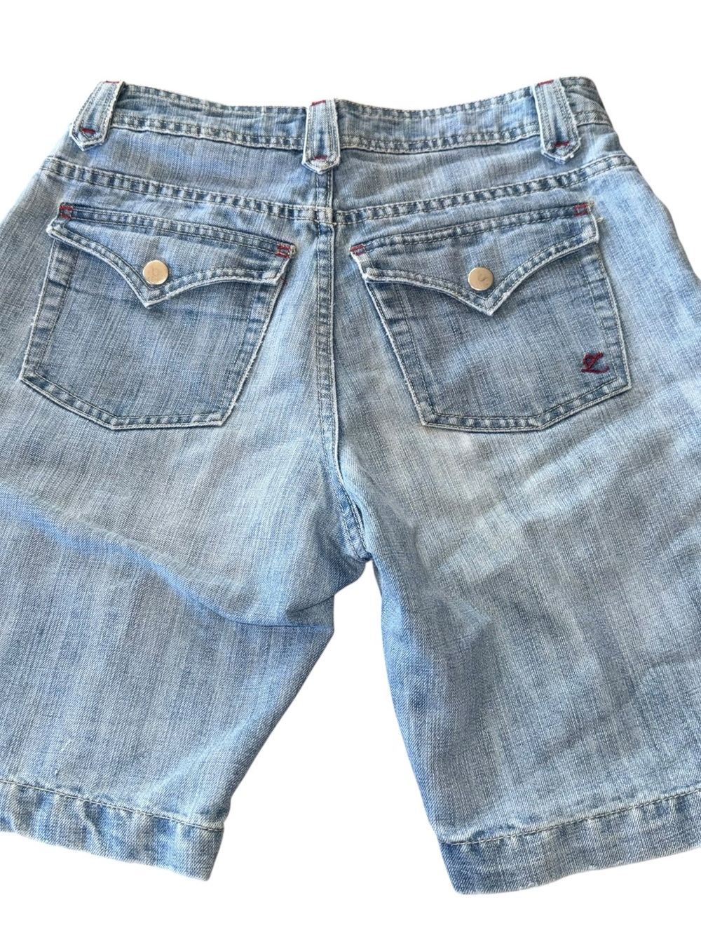 Reworked Upcycled Women’s Denim Bermuda Shorts Vintage Zena Premium Size 8 - Picture 6 of 8